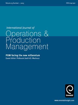 cover image of International Journal of Operations & Production Management, Volume 23, Issue 1